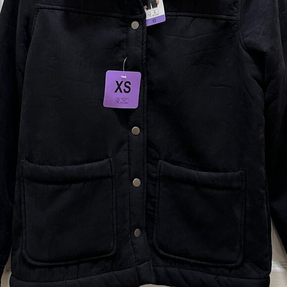New Boston Traders Women's Faux Suede Sherpa Lined Trucker Jacket Size XS Black - Picture 7 of 15